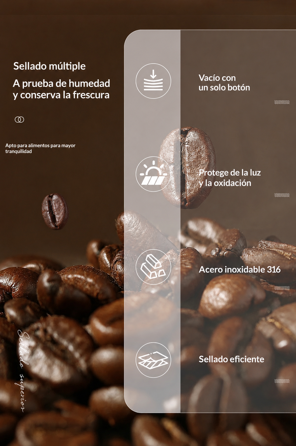 Contenedor Hermético al Vacío para Café 900ml